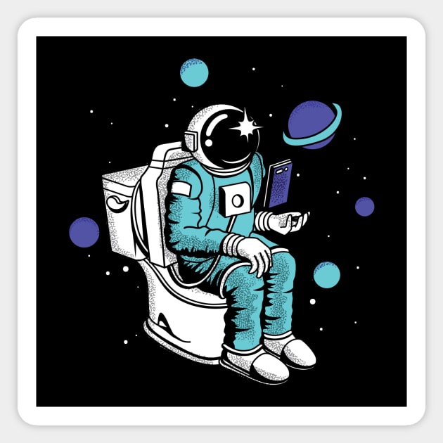 Poopin Space Astronaut Color Funny Space Gift Sticker by atomguy